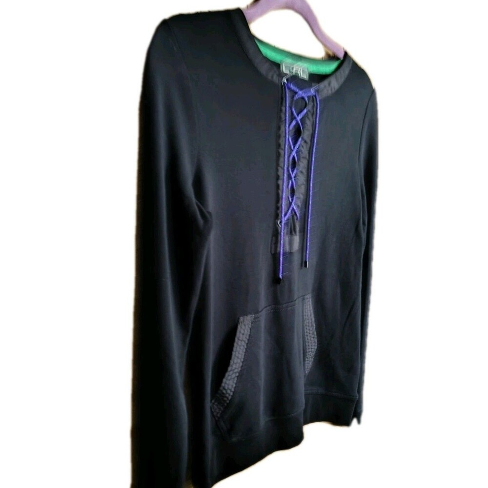 L-RL Lauren Active RL Bouse Size S Pockets Lace Up Long Sleeve - Picture 6 of 9